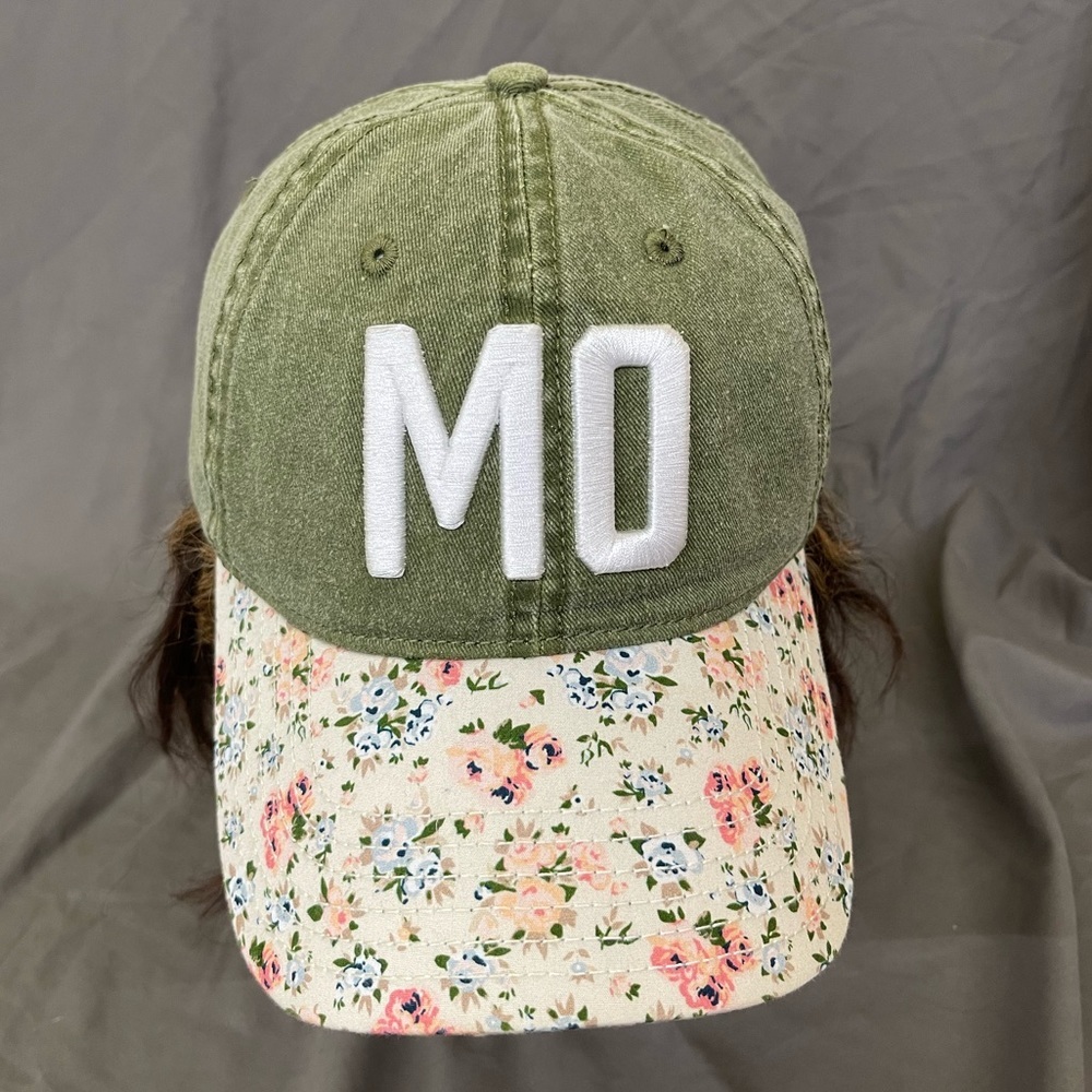Home Free MO Missouri Floral Brim Buckle Baseball Cap OSFA